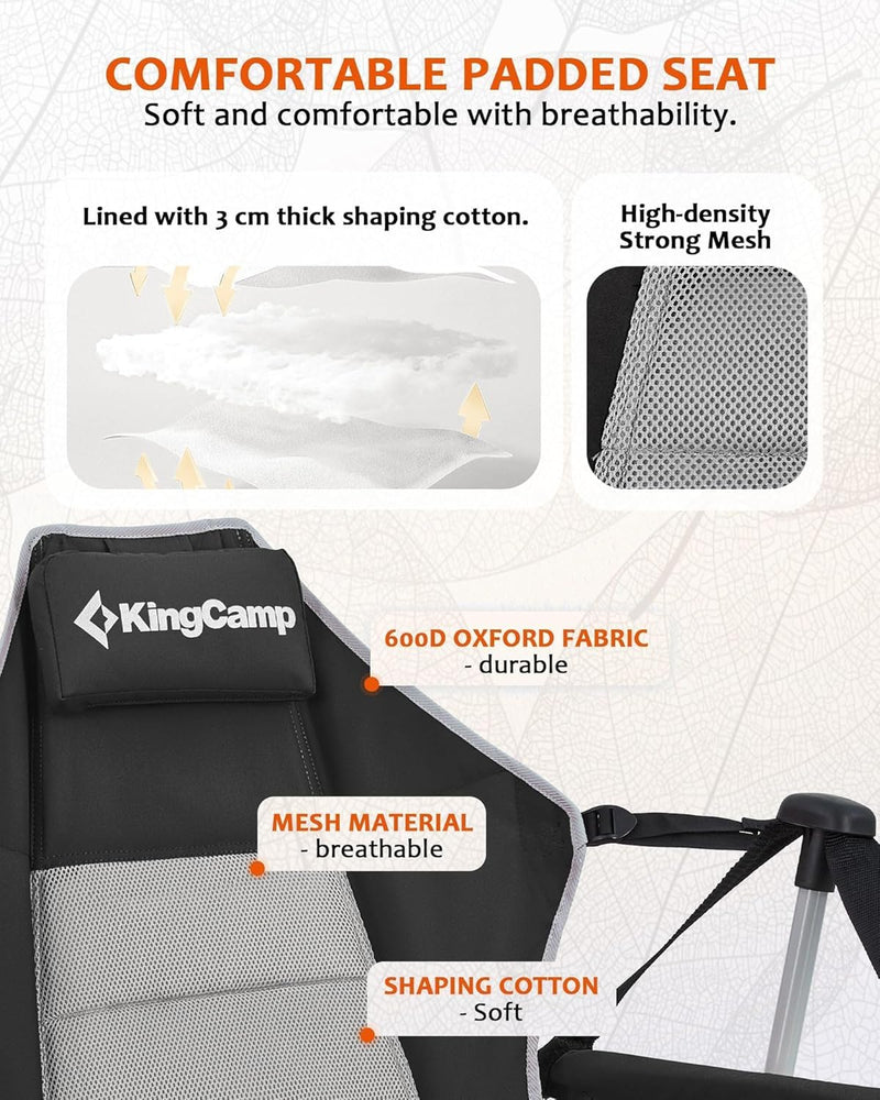 Load image into Gallery viewer, KingCamp Portable Swing Recliner Chair with Comfortable Padded Seat