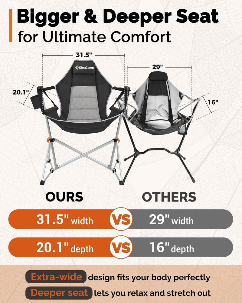 Load image into Gallery viewer, KingCamp Portable Swing Recliner Chair with Pillow ORCHID C10 Hammock Camping Chair