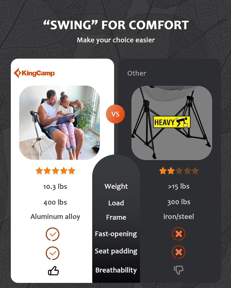 Load image into Gallery viewer, KingCamp Portable Swing Recliner Chair with Pillow ORCHID C10 Hammock Camping Chair
