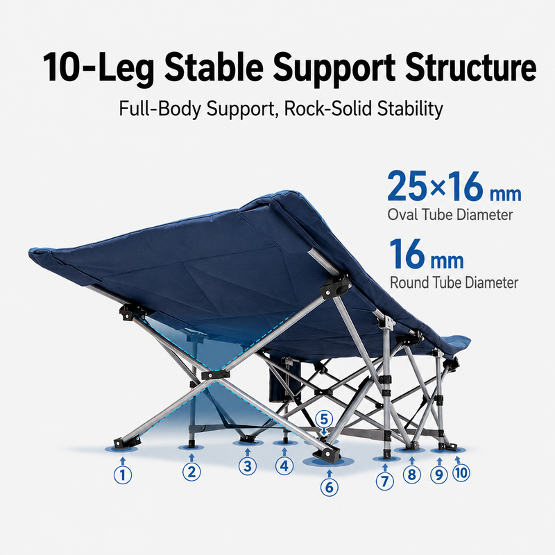 Laden Sie das Bild in Galerie -Viewer, KingCamp Ravon C20 Folding Camping Cot, 400 lbs Heavy Duty Portable Sleeping Bed with Padded Headrest, 10-Leg Steel Frame & Side Pocket