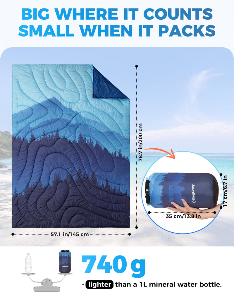 Load image into Gallery viewer, KingCamp SMART 150 XL Ultralight Camping Blanket – Packable, Wearable & Water-Repellent for Outdoor & Stadium Use