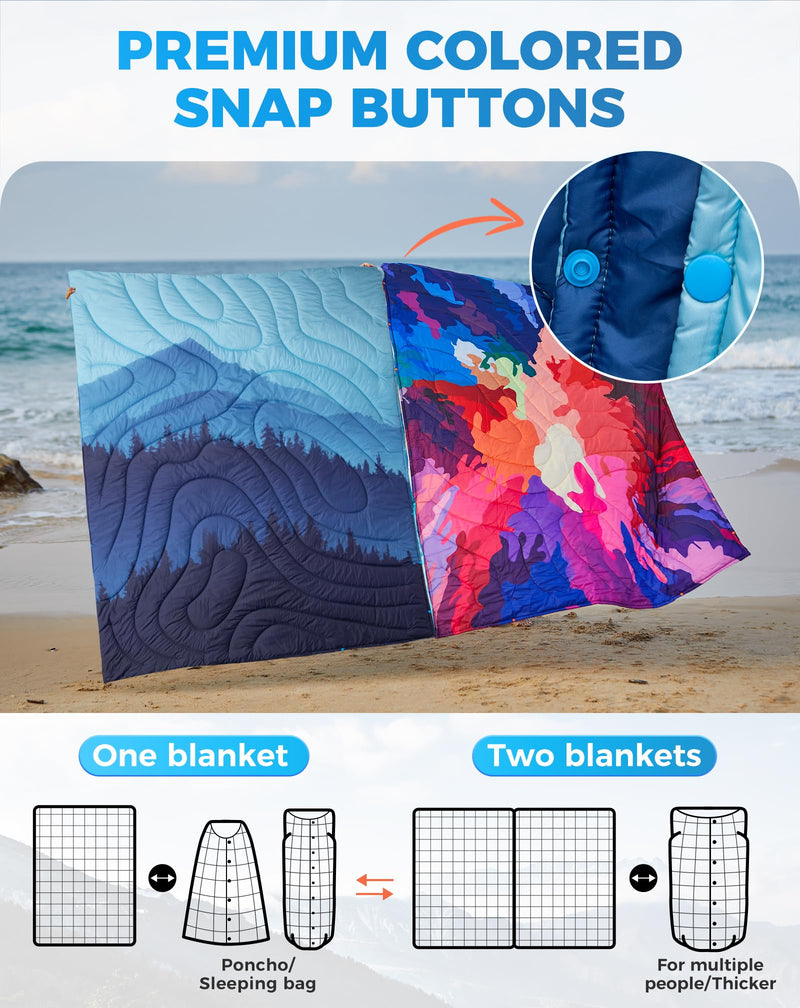 Load image into Gallery viewer, KingCamp SMART 150 XL Ultralight Camping Blanket – Packable, Wearable & Water-Repellent for Outdoor & Stadium Use