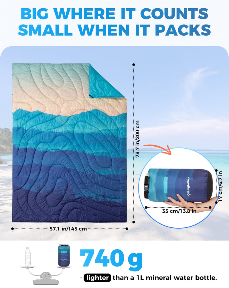 Load image into Gallery viewer, KingCamp SMART 150 XL Ultralight Camping Blanket – Packable, Wearable & Water-Repellent for Outdoor & Stadium Use