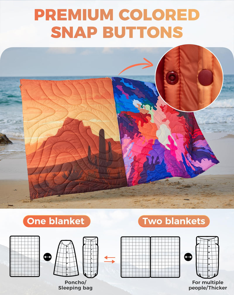 Load image into Gallery viewer, KingCamp SMART 150 XL Ultralight Camping Blanket – Packable, Wearable & Water-Repellent for Outdoor & Stadium Use