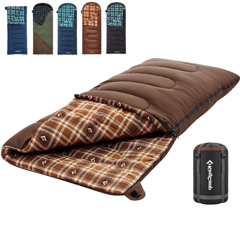 Load image into Gallery viewer, KingCamp SNOWFLAKE 400 Cold Weather Sleeping Bag for Adults - 4-Season, Wide, Waterproof, Converts to Double