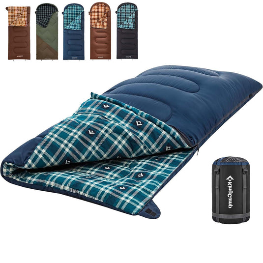 KingCamp SNOWFLAKE 400 Cold Weather Sleeping Bag for Adults - 4-Season, Wide, Waterproof, Converts to Double
