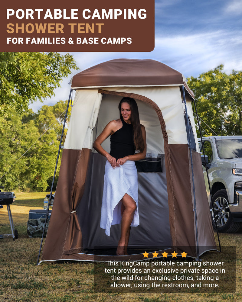 Load image into Gallery viewer, KingCamp MARASUSA Single Privacy Shelter with 20L Solar Shower Bag Camping Shower Tent, UPF50+ Sun Protection, Portable Outdoor Shower Kit for Camping, Beach & Festivals