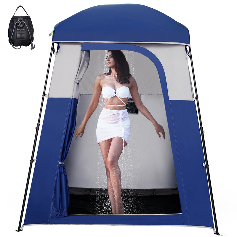 Load image into Gallery viewer, KingCamp Single Privacy Shelter with 20L Solar Shower Bag Camping Shower Tent, UPF50+ Sun Protection, Portable Outdoor Shower Kit for Camping, Beach & Festivals Blue