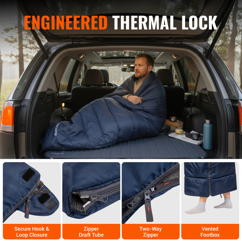 Load image into Gallery viewer, KingCamp Single Sleeping Bag | 3-Season Flannel Sleeping Bag for Adults Zip L & R models for an instant double sleeping bag