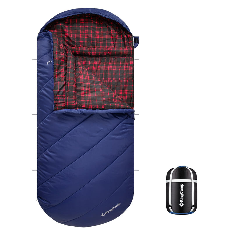 Load image into Gallery viewer, KingCamp Sleeping Bag for Adults, Cold Weather & Warm Extra Wide Big & Tall XL Portable Waterproof Flannel Sleeping Bags