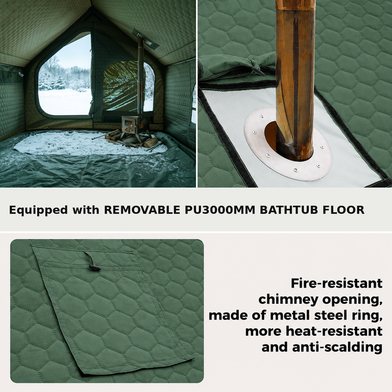 Load image into Gallery viewer, KingCamp SnowHouse 5 Insulated Hot Tent, 5-6 Person 4-Season Winter Camping Tent with Stove Jack, Removable Floor, Divider & Steel Frame