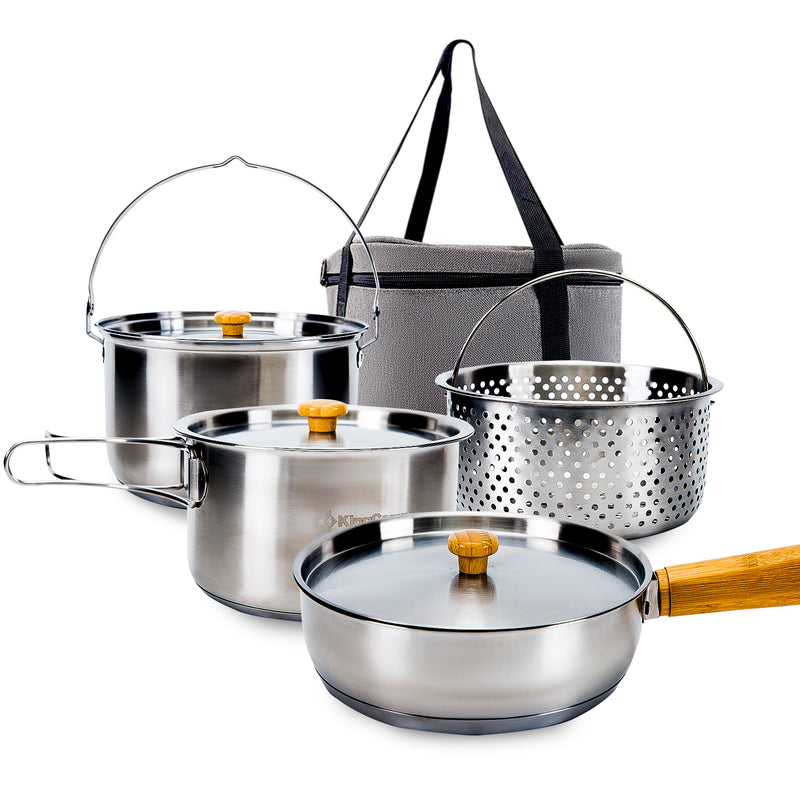 Load image into Gallery viewer, KingCamp Stainless Steel Cookware Set