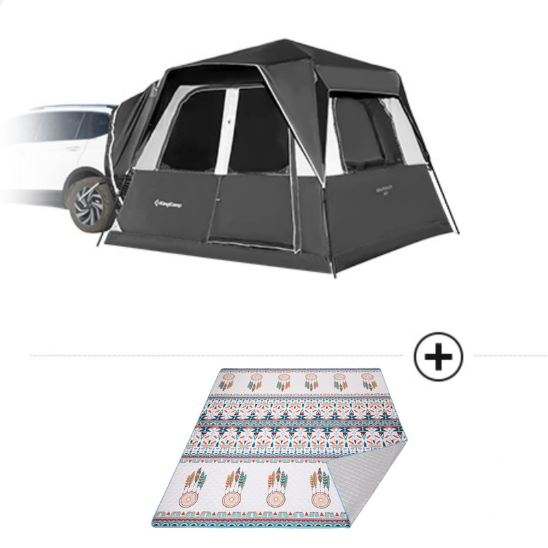 Load image into Gallery viewer, KingCamp Ultimate Car Camping Bundle – BOUNDLESS X3 SUV Tent with Movie Screen + Matching 9'x9' Insulated Camping Mat