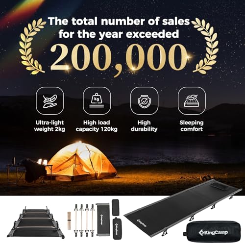 Load image into Gallery viewer, KingCamp Ultralight Folding Camping Cot – 4.9 lb Portable Camp Bed for Backpacking & Travel
