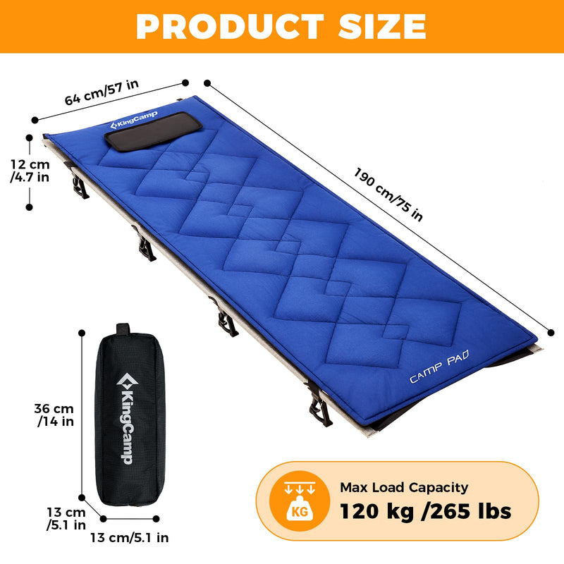 Load image into Gallery viewer, KingCamp Ultralight Folding Camping Cots with Mattress Pad