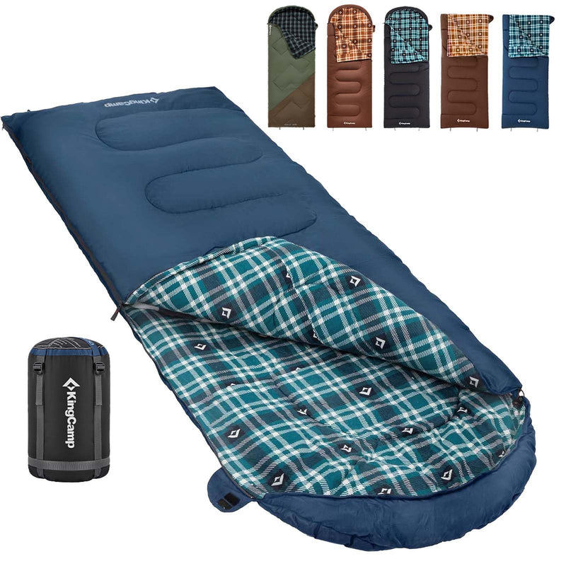 Load image into Gallery viewer, KingCamp Versatile All-Season Sleeping Bag for Adults – 300g Insulated, Waterproof & Extra Wide, Converts to Double with Zipper Link System for Camping, Hiking, Backpacking