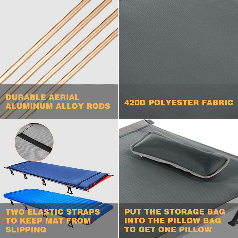 Load image into Gallery viewer, KingCamp Oversized Folding Camping Cots Ultralight Sleeping Cots