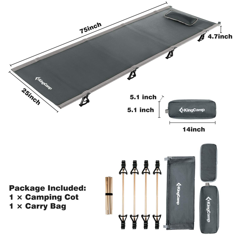 Load image into Gallery viewer, KingCamp Oversized Folding Camping Cots Ultralight Sleeping Cots