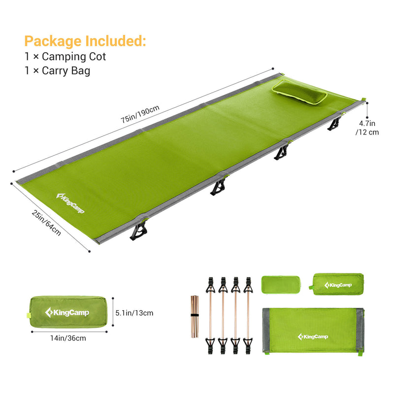 Load image into Gallery viewer, KingCamp Oversized Folding Camping Cots Ultralight Sleeping Cots
