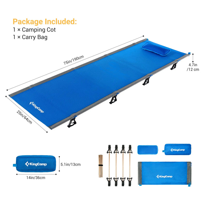 Load image into Gallery viewer, KingCamp Oversized Folding Camping Cots Ultralight Sleeping Cots