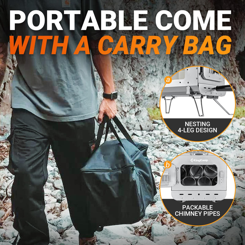 Load image into Gallery viewer, KingCamp Surefire Stove Stainless Steel Frame Hot Tent Stove