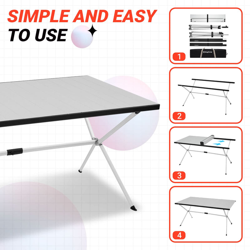 Load image into Gallery viewer, KingCamp Aluminum Roll Up Table