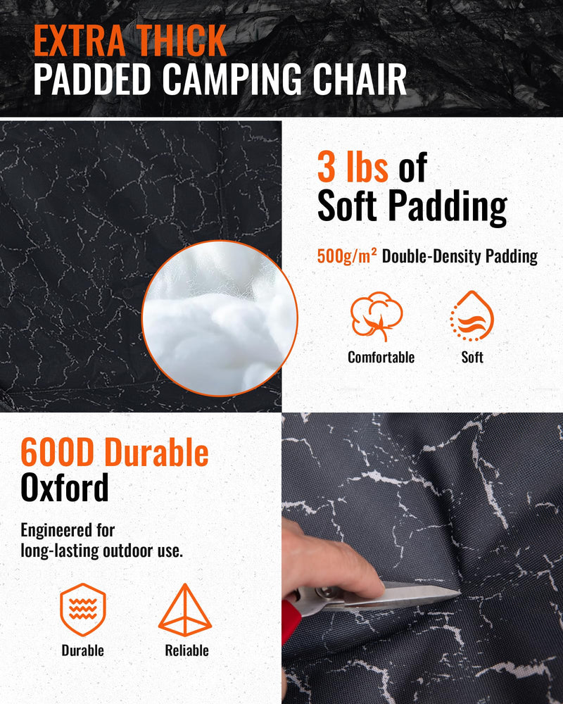 Load image into Gallery viewer, KingCamp CANNA C10 PLUS Oversized Padded Camping Chair Lava Grey with 600 Durable Oxford