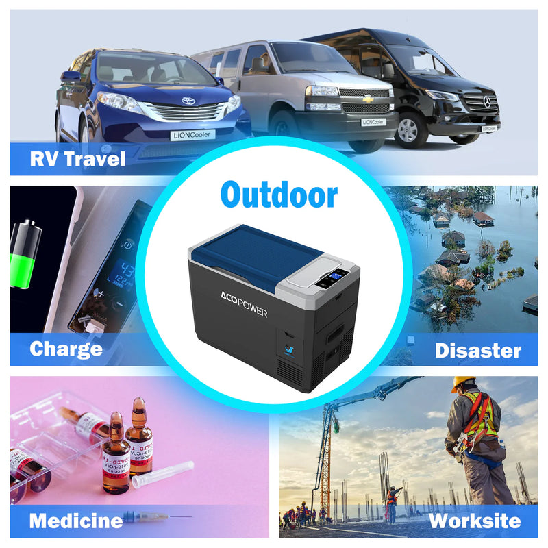 Load image into Gallery viewer, ACOPOWER LiONCooler Mini Solar Powered Car Fridge Freezer, 29 Quarts