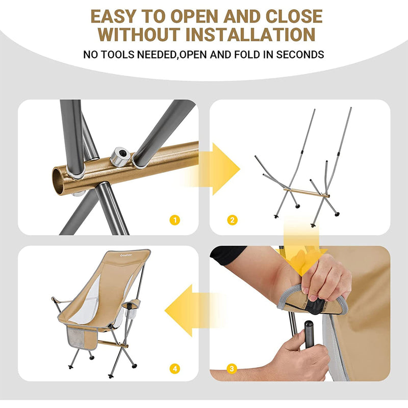Load image into Gallery viewer, KingCamp CAMELLIA Ultralight High Back Camping Chair Easy to Open and Close