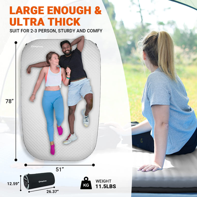 Load image into Gallery viewer, KingCamp DELUXE DOUBLE Double Self-inflatable Pad
