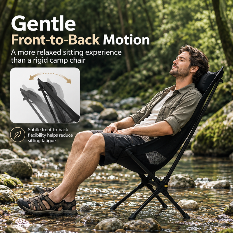 Load image into Gallery viewer, KingCamp Lightweight High Back Camping Chair with Gentle Sway, Quick-Fold Aluminum Chair, 330 lbs Capacity, 39.8" Tall Backrest with Carry Bag