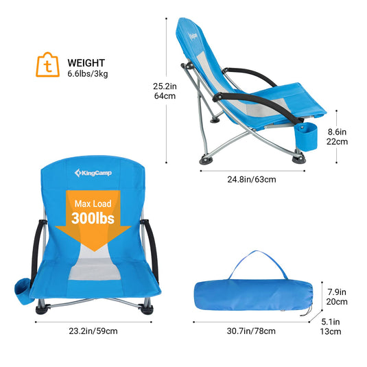 KingCamp Low Back Beach Lightweight Folding Beach Chair