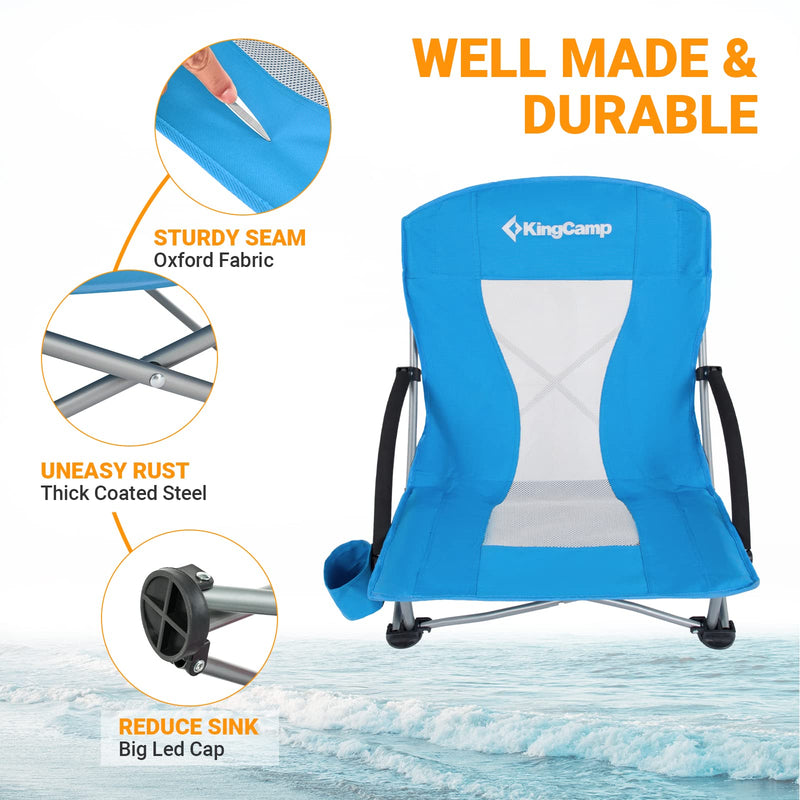 Load image into Gallery viewer, KingCamp Low Back Beach Lightweight Folding Beach Chair Well Made and Durable