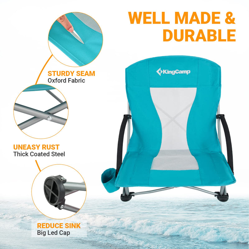 Load image into Gallery viewer, KingCamp Low Back Beach Lightweight Folding Beach Chair