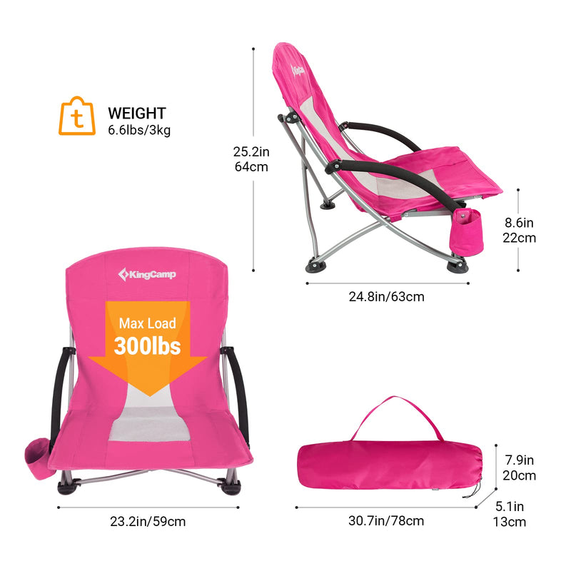 Load image into Gallery viewer, KingCamp Low Back Beach Lightweight Folding Beach Chair