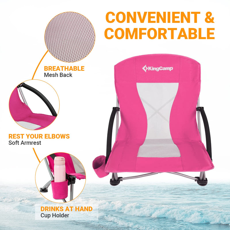 Load image into Gallery viewer, KingCamp Low Back Beach Lightweight Folding Beach Chair