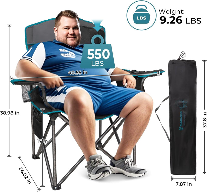 Load image into Gallery viewer, FUNDANGO Heavy Duty 550lb Capacity Oversized Outdoor Chair with Lumbar Support