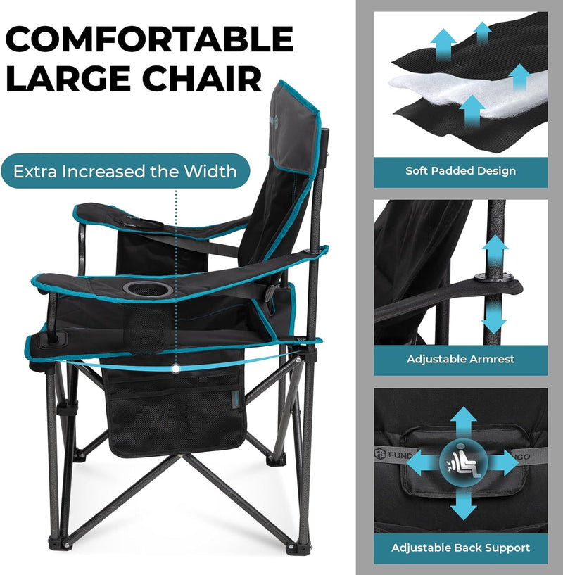 Load image into Gallery viewer, FUNDANGO Heavy Duty 550lb Capacity Oversized Outdoor Chair with Lumbar Support