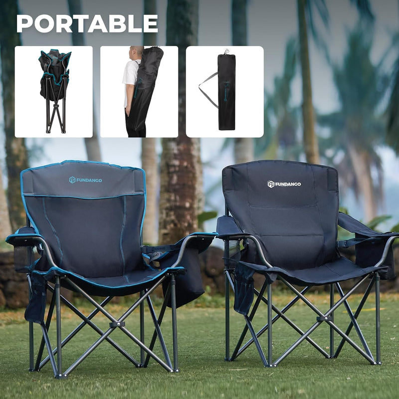 Load image into Gallery viewer, FUNDANGO Heavy Duty 550lb Capacity Oversized Outdoor Chair with Lumbar Support