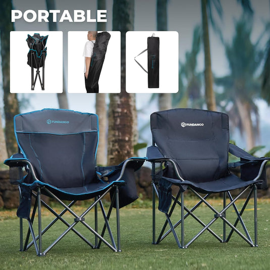 FUNDANGO Heavy Duty 550lb Capacity Oversized Outdoor Chair with Lumbar Support