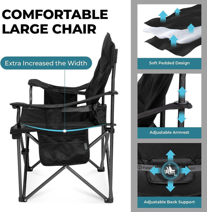 Load image into Gallery viewer, FUNDANGO Heavy Duty 550lb Capacity Oversized Outdoor Chair with Lumbar Support