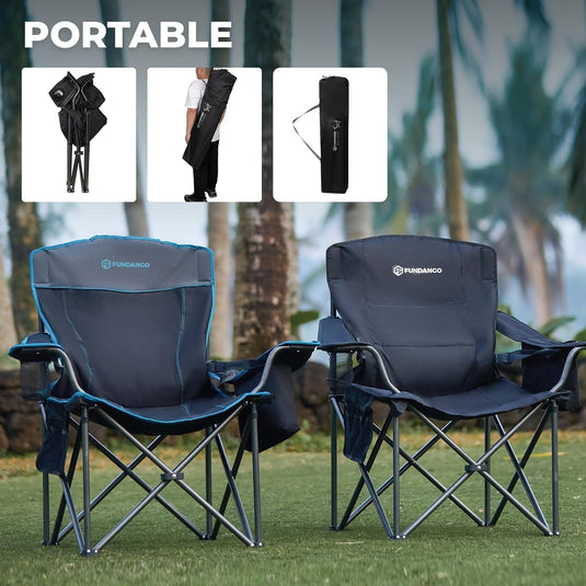 FUNDANGO Heavy Duty 550lb Capacity Oversized Outdoor Chair with Lumbar Support