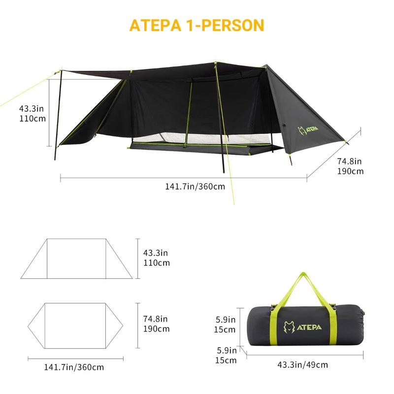 Load image into Gallery viewer, ATEPA Distaghil Sar Terkking Tent Military Curtain Tent, Solo Tent