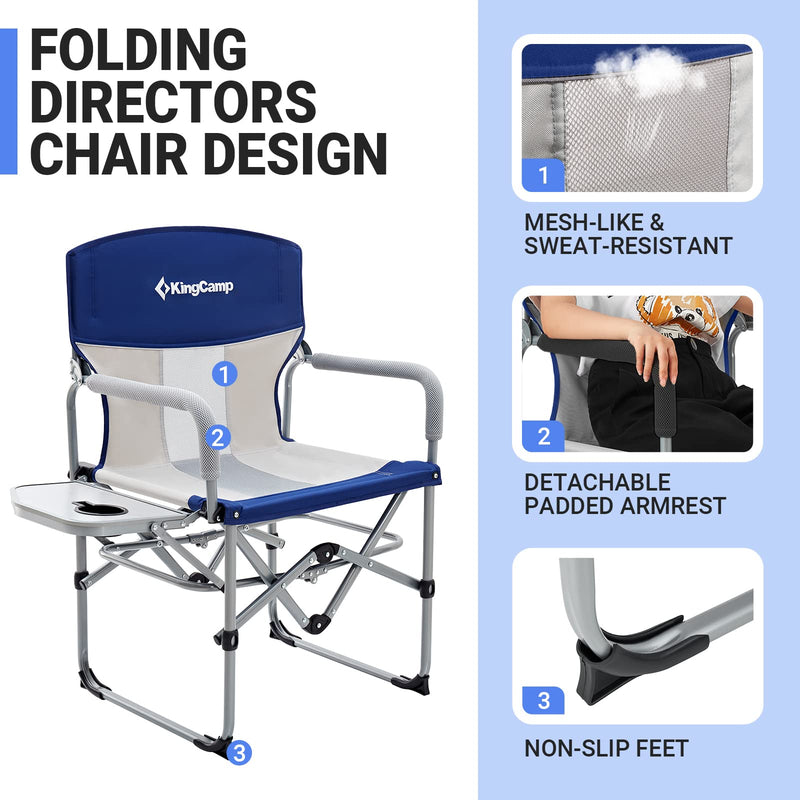 Load image into Gallery viewer, KingCamp Folding Director Chair with Non-slip Feet