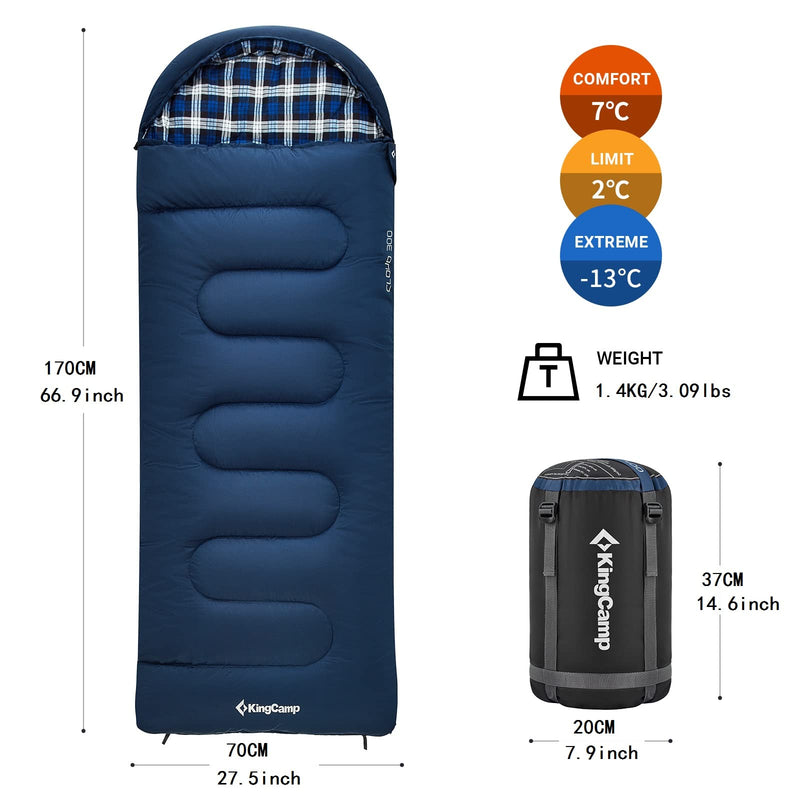 Load image into Gallery viewer, KingCamp CLOUDY 300S Kids Sleeping Bag-Envelope With Hood