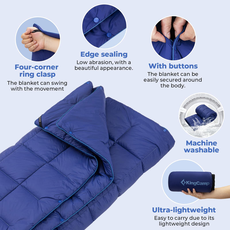 Load image into Gallery viewer, KingCamp Fluffy and Warm Camping Blanket Navy