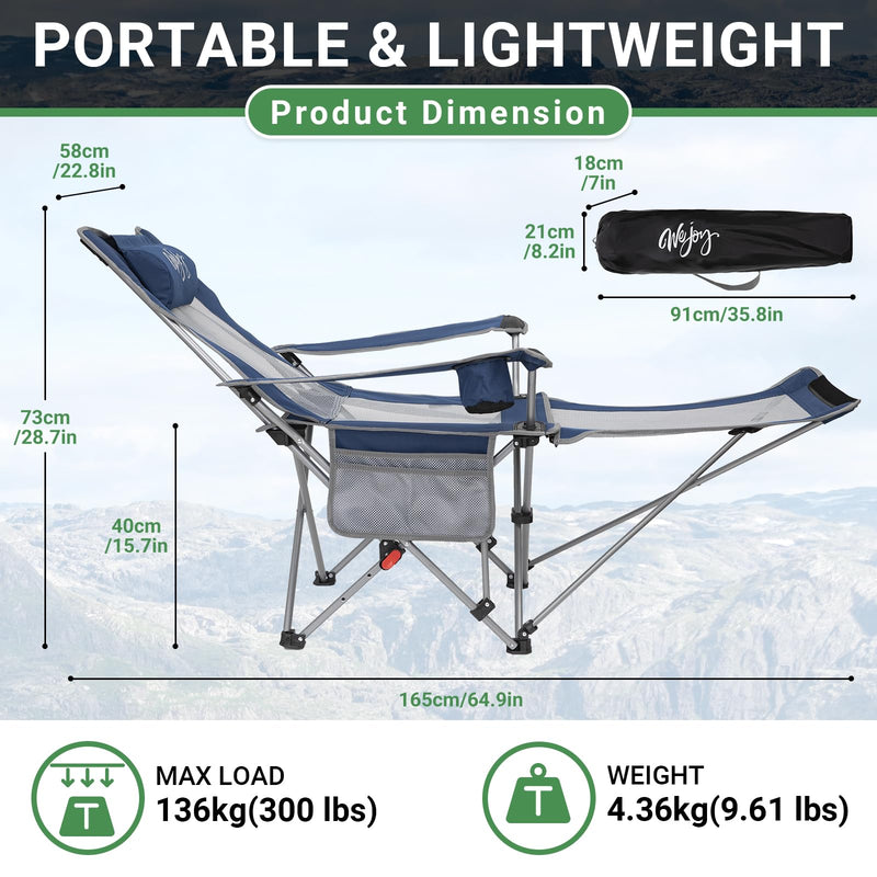 Load image into Gallery viewer, WEJOY FOLDING RECLINER CHA Folding Chair Navy