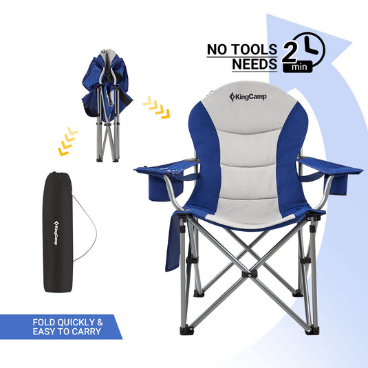 KingCamp Camping Armchair Heavy Duty Ergonomic Padded Arm Chair