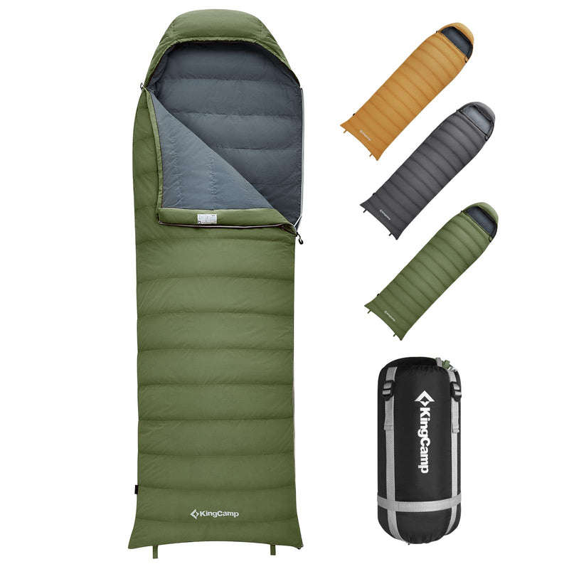 Load image into Gallery viewer, KingCamp Lightweight Down Sleeping Bag-Envelope With Mummy Hood Wide and Large