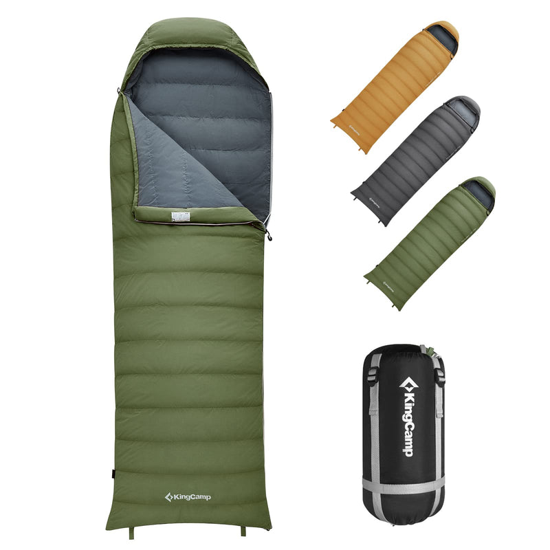 Load image into Gallery viewer, KingCamp Lightweight Down Sleeping Bag-Envelope With Mummy Hood Wide and Large